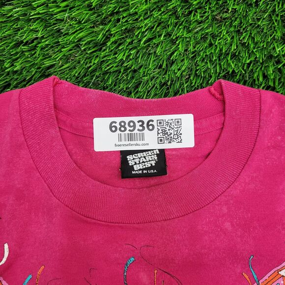 Vintage 80s Screen-Stars Shirt Womens Large 20x25 Pink - Picture 3 of 12
